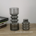 luxury smoky gray glass&crystal vases for home